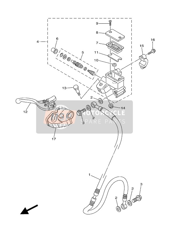 Yamaha YZ85LW 2016 Front Master Cylinder for a 2016 Yamaha YZ85LW