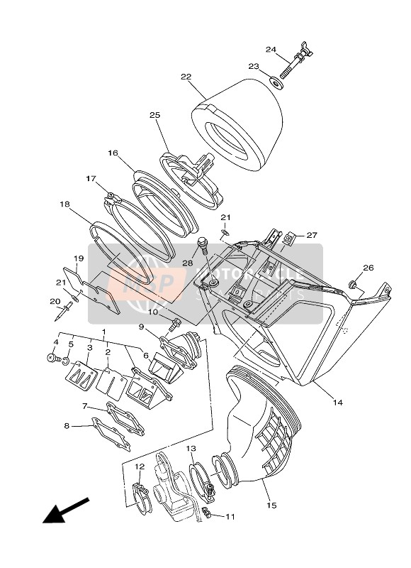 Yamaha YZ250 2016 Intake for a 2016 Yamaha YZ250