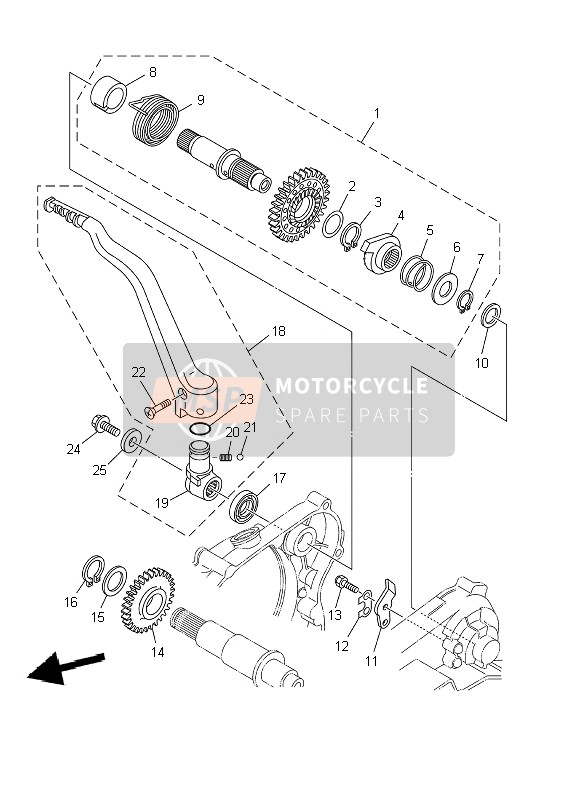 5NX156210100, Boss, Kick Crank, Yamaha, 2