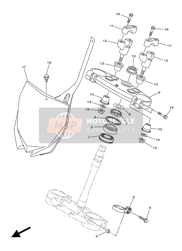 Yamaha YZ250F 2016 Steering for a 2016 Yamaha YZ250F