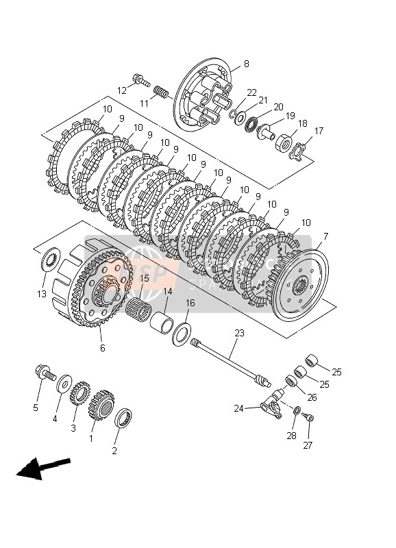 Yamaha YZ250 2002 Clutch for a 2002 Yamaha YZ250