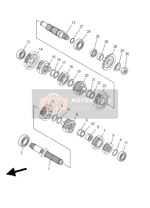 Yamaha YZ250 2002 Transmission pour un 2002 Yamaha YZ250