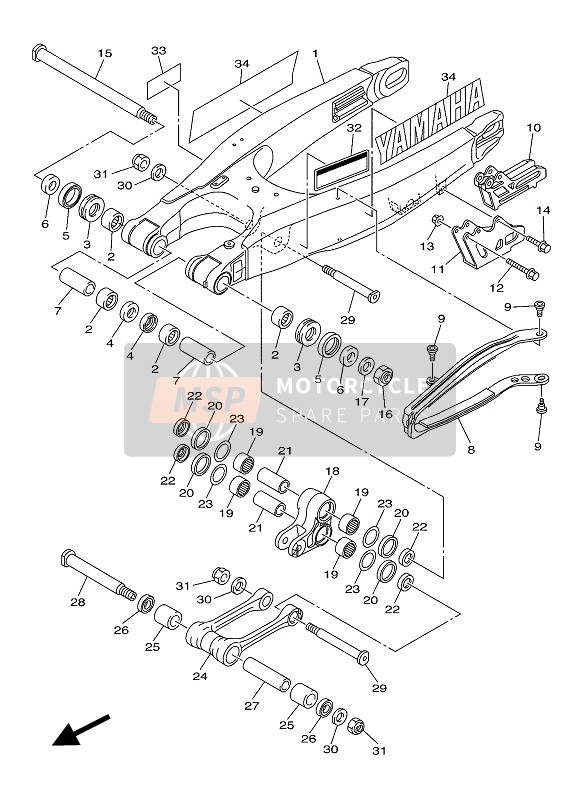 5UN2153A0100, Emblema Yamaha, Yamaha, 1