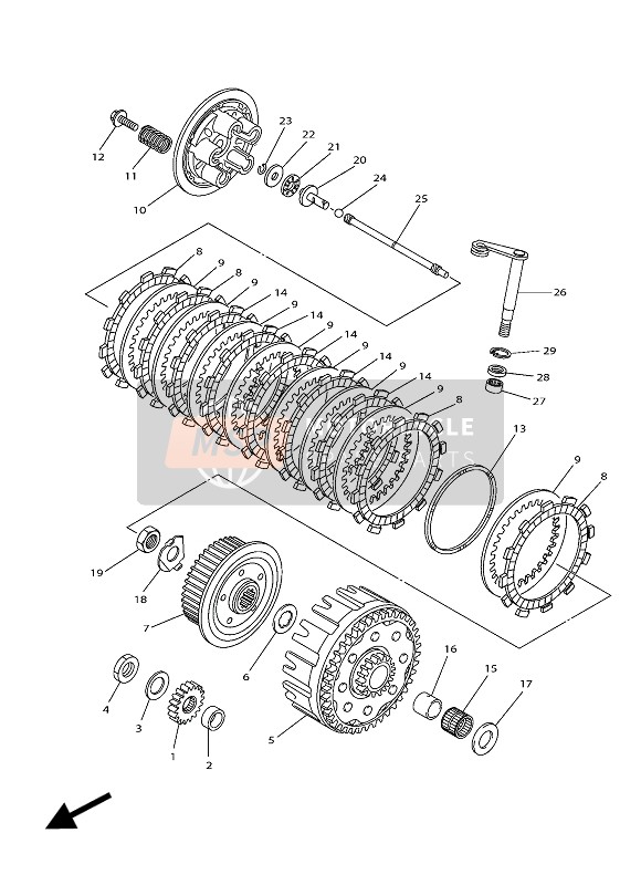 Yamaha YZ250FX 2016 Clutch for a 2016 Yamaha YZ250FX