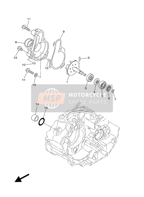 Yamaha YZ450FX 2016 Pompa dell'acqua per un 2016 Yamaha YZ450FX