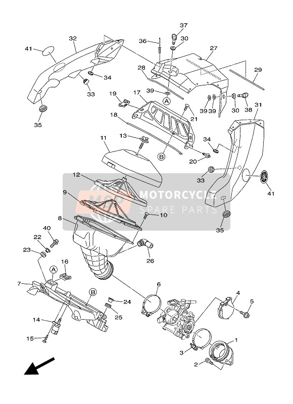 Yamaha YZ450FX 2016 Inlaat voor een 2016 Yamaha YZ450FX