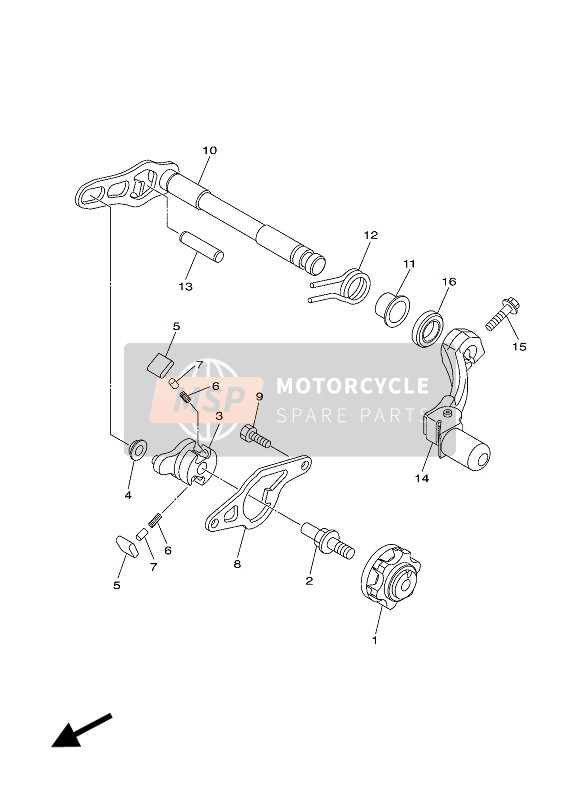 Yamaha YZ450FX 2016 Albero del cambio per un 2016 Yamaha YZ450FX