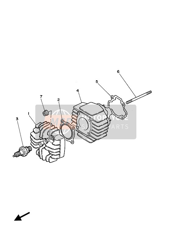 Yamaha PW50 2017 Cylinder for a 2017 Yamaha PW50