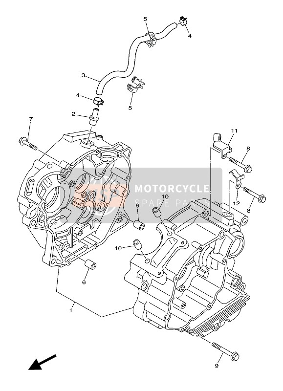 Yamaha TT-R125LWE 2017 Carter voor een 2017 Yamaha TT-R125LWE