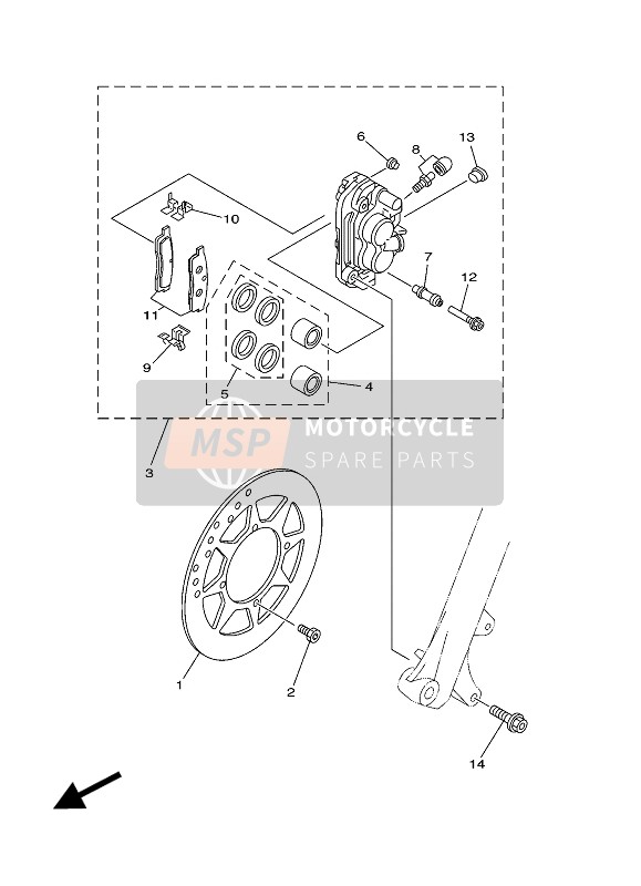 Yamaha TT-R125LWE 2017 BREMSSATTEL VORNE für ein 2017 Yamaha TT-R125LWE