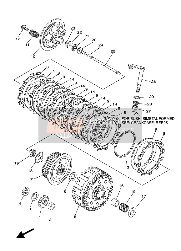 B29163810000, Schubhebel Kompl., Yamaha, 0