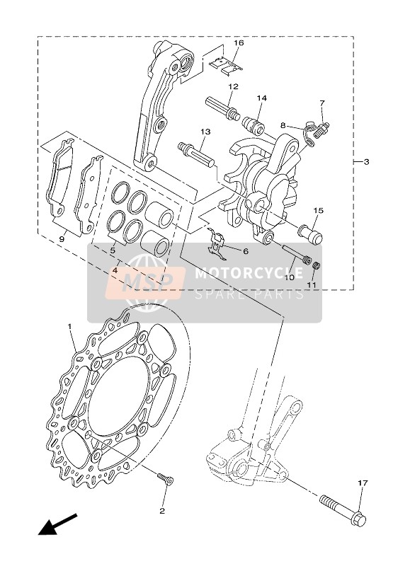 Yamaha WR250F 2017 Front Brake Caliper for a 2017 Yamaha WR250F