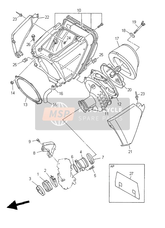 Yamaha YZ250F 2002 Intake for a 2002 Yamaha YZ250F