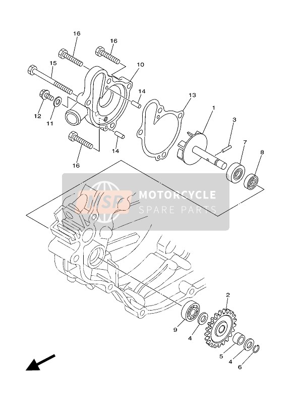 Yamaha YZ125 2017 Pompe à eau pour un 2017 Yamaha YZ125