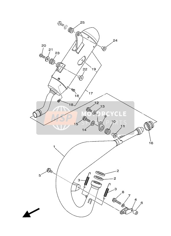 Yamaha YZ125 2017 Échappement pour un 2017 Yamaha YZ125