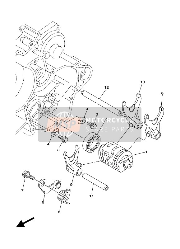 Yamaha YZ125 2017 Shift Cam & Forchetta per un 2017 Yamaha YZ125