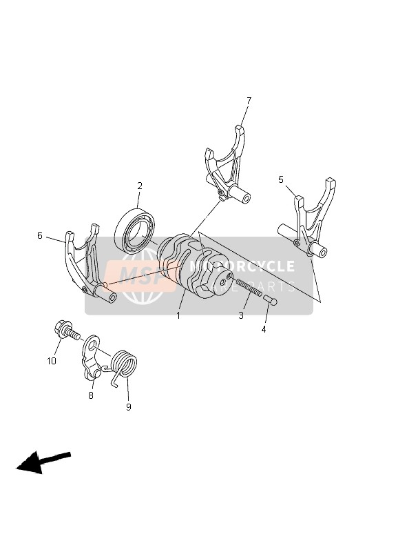 Yamaha YZ250F 2002 Shift Cam & Fork for a 2002 Yamaha YZ250F