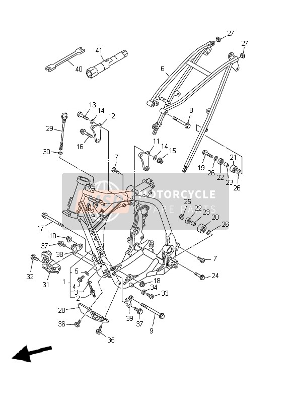 Yamaha YZ250F 2002 Frame for a 2002 Yamaha YZ250F