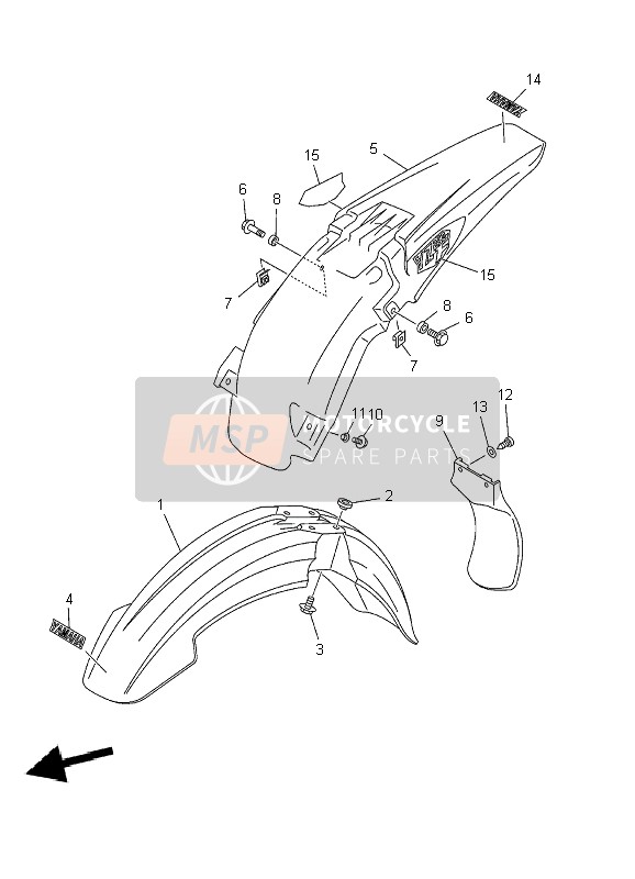 5BE216111000, Garde Boue Ar, Yamaha, 0