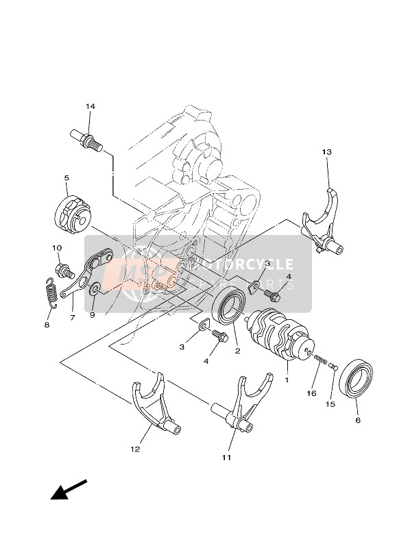 Yamaha YZ250 2017 Shift Cam & Forchetta per un 2017 Yamaha YZ250