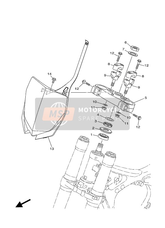 Yamaha YZ250 2017 Steering for a 2017 Yamaha YZ250