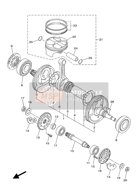 1SM116333000, Pin, Piston, Yamaha, 0