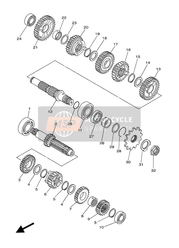 1SM172212000, Gear, 2ND Wheel (28T), Yamaha, 0