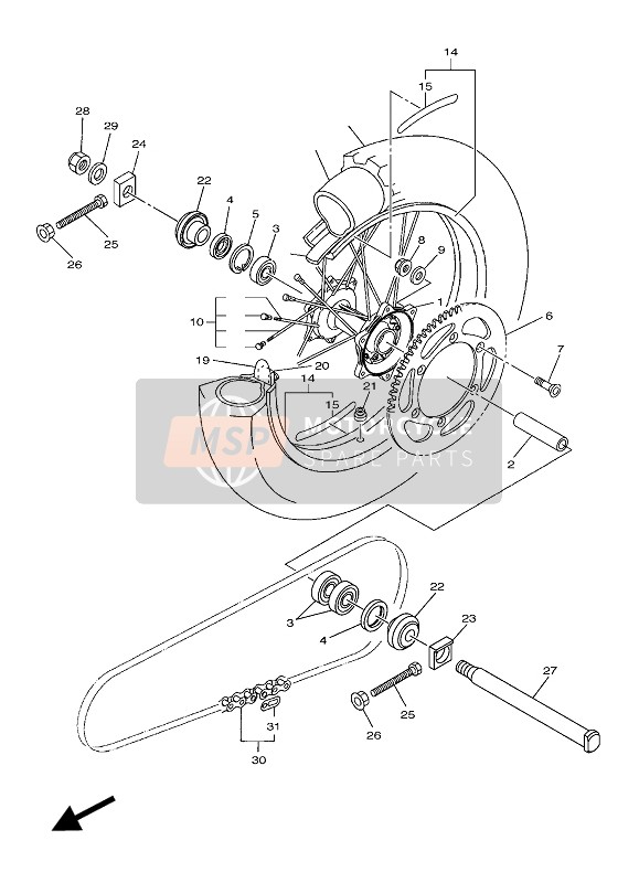 B11253880000, Puller, Chain 1, Yamaha, 0