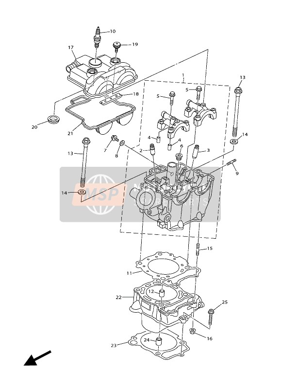 Yamaha YZ250FX 2017 Cylinder for a 2017 Yamaha YZ250FX