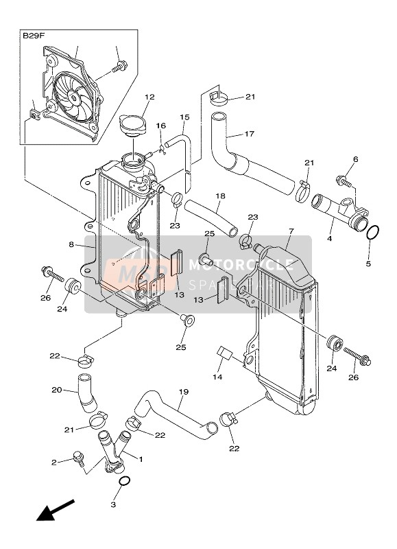 Yamaha YZ250FX 2017 Radiateur & Tuyau pour un 2017 Yamaha YZ250FX