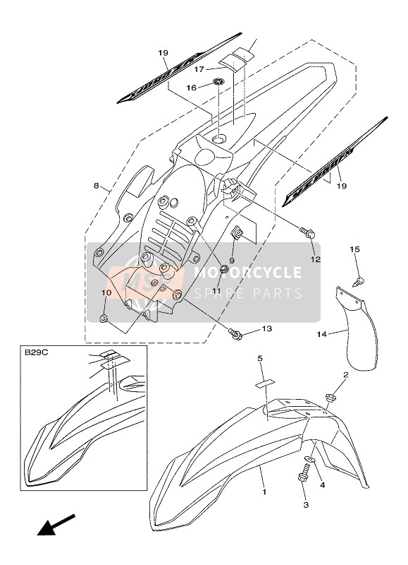 Yamaha YZ250FX 2017 KOTFLÜGEL für ein 2017 Yamaha YZ250FX Yamaha YZ250FX 2017 KOTFLÜGEL für ein 2017 Yamaha YZ250FX