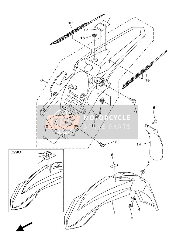 B292165A0000, Graphic Set,Rear Fender, Yamaha, 0