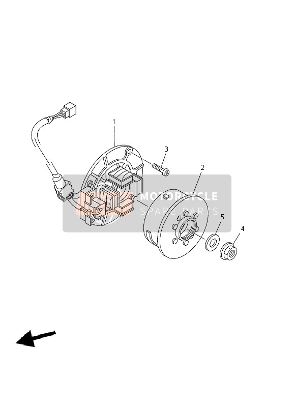 Yamaha YZ250F 2002 Generator voor een 2002 Yamaha YZ250F