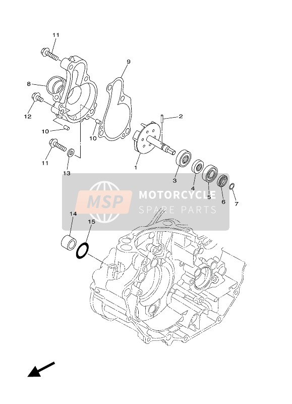 Yamaha YZ450FX 2017 Pompe à eau pour un 2017 Yamaha YZ450FX