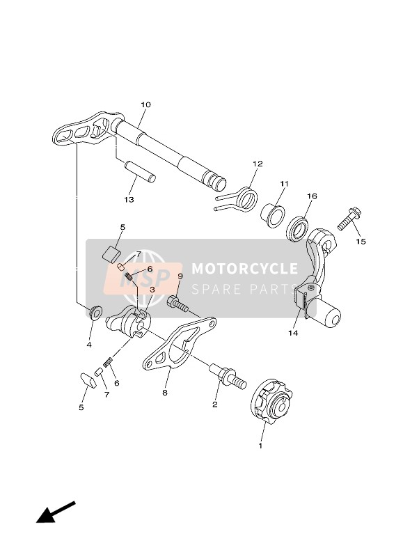 Yamaha YZ450FX 2017 Schakelas voor een 2017 Yamaha YZ450FX