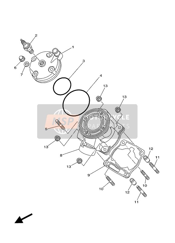 Yamaha YZ85 SW & LW 2017 ZYLINDER für ein 2017 Yamaha YZ85 SW & LW