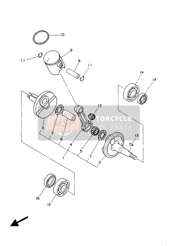 Yamaha YZ85 SW & LW 2017 Crankshaft & Piston for a 2017 Yamaha YZ85 SW & LW