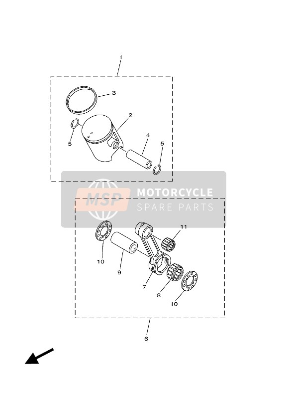 Yamaha YZ85 SW & LW 2017 Pièces optionnelles 1 pour un 2017 Yamaha YZ85 SW & LW