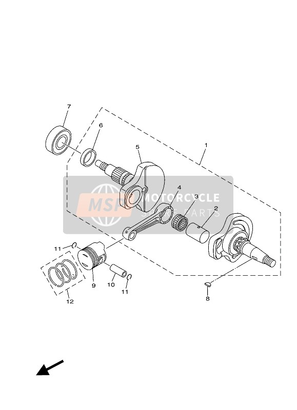 Yamaha TT-R100E 2017 Vilebrequin & Piston pour un 2017 Yamaha TT-R100E