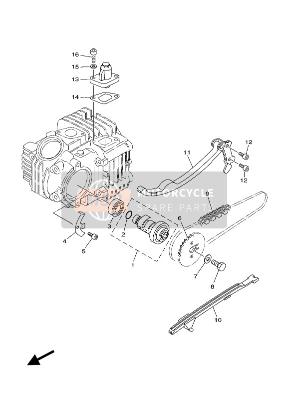 Yamaha TT-R100E 2017 Albero A Camme & Catena per un 2017 Yamaha TT-R100E