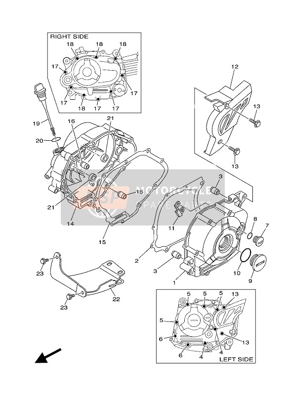 Yamaha TT-R100E 2017 Couvercle de carter 1 pour un 2017 Yamaha TT-R100E