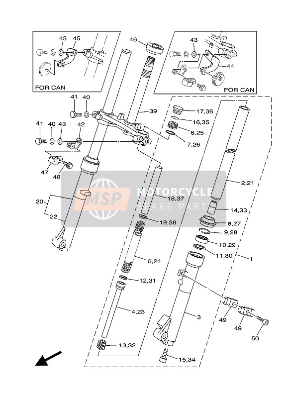 Yamaha TT-R100E 2017 Front Fork for a 2017 Yamaha TT-R100E