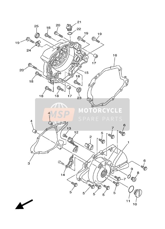 Yamaha TT200R 2003 KURBELGEHÄUSEABDECKUNG 1 für ein 2003 Yamaha TT200R