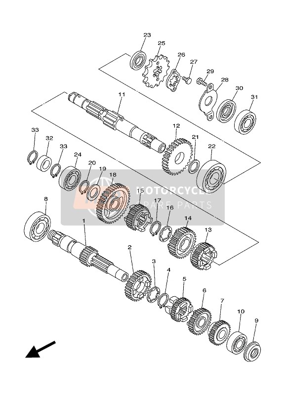 15A171510100, V Ingranaggio Primario, Yamaha, 0