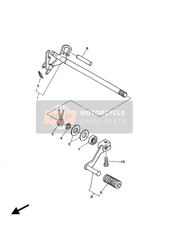 1RL181100000, Schakel Pedaal Assy, Yamaha, 2