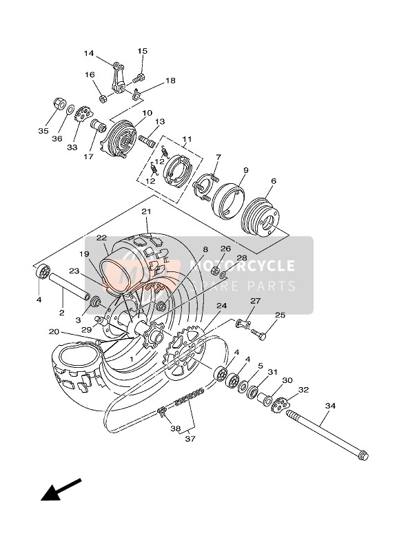 2JX2533A0000, Plaque,  Indicateur, Yamaha, 4