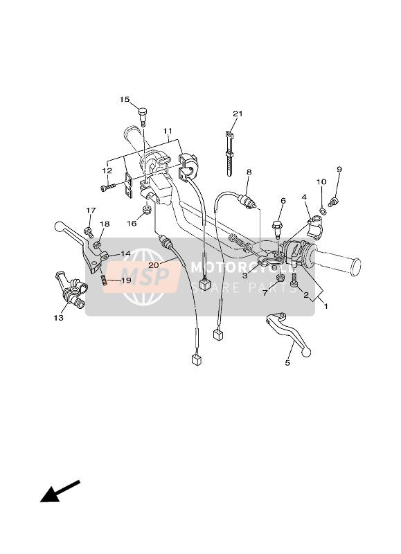 1T5263720000, Cover, Handle Lever 1, Yamaha, 2