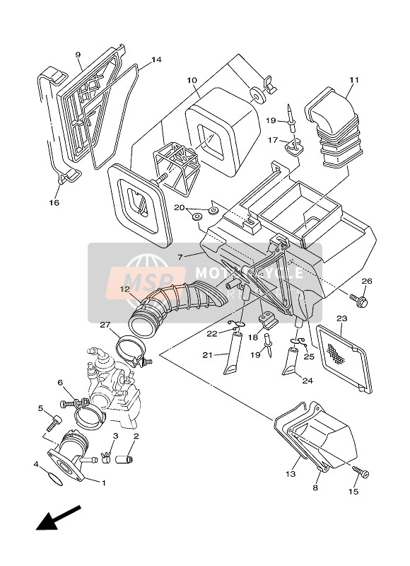 5HP144530100, Joint, Air Cleaner 1, Yamaha, 0