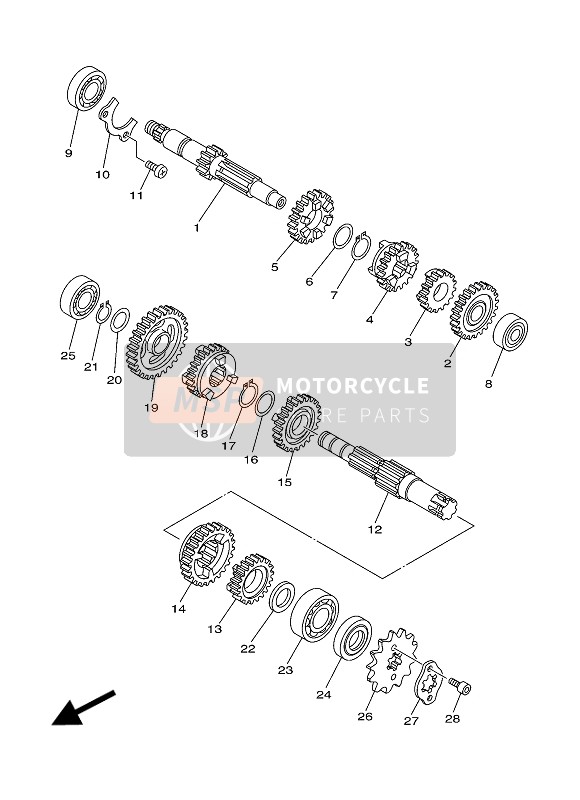 5AP171510000, Gear, 5TH Pinion, Yamaha, 0