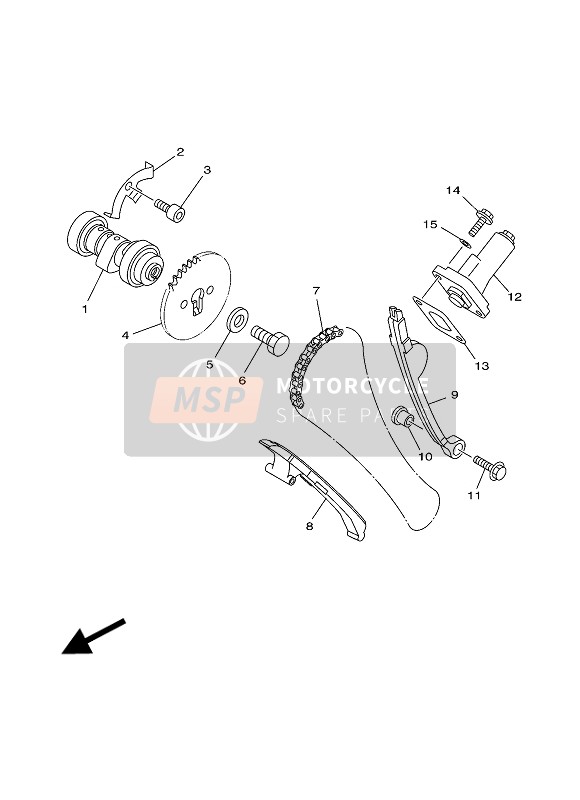 Yamaha TT-R125E 2003 Albero A Camme & Catena per un 2003 Yamaha TT-R125E